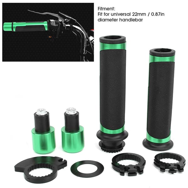 2 st 22 mm Halkskydd CNC Motorcykelstyre Greppskydd Grön för Modifiering