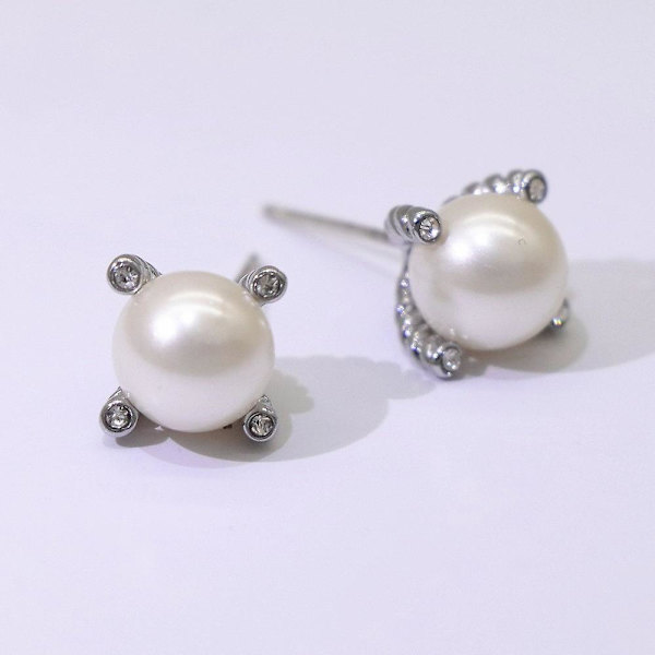 Örhänge Pearl Crystal Fashion Jewelry Ac6033 silver