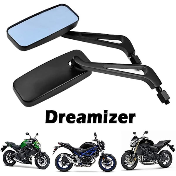 8 mm 10 mm rektangulär motorcykelspegel, sidospegel för motorcykel i retrostil kompatibel med gatucyklar Sportcyklar Chopper Cruiser Scooter