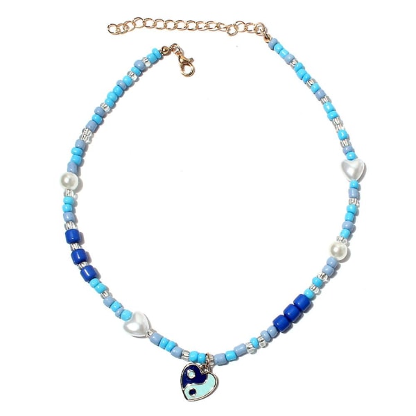 Halskæde Pearl Choker Fashion smykker B1686 blue