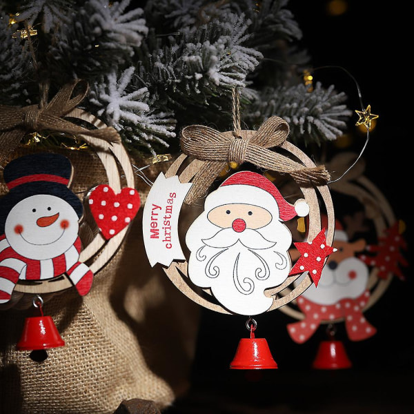 Julgransprydnader 3-pack julfestdekor i trä