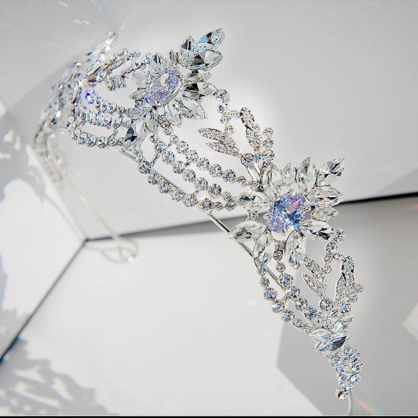 Brudkrona Huvudbonader Full Rhinestones Inlagd Retro Huvudbonad Lyxkrona Bröllopsfödelsedagshår