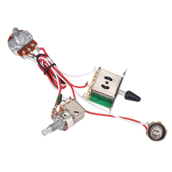 Elektrisk gitar forhåndskoblet ledningsnettsett 3-veis bryterpotter