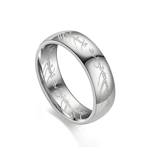 Guldfarvede ringe med kæde rustfrit stål One Ring of Power smykker til kvinder mænd Silver