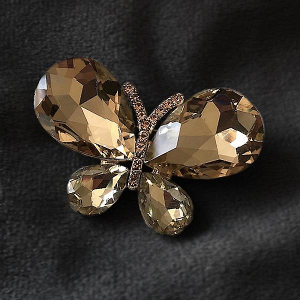 Crystal Butterfly Personlig Legering Corsage Smycken present för kvinnor flickor White