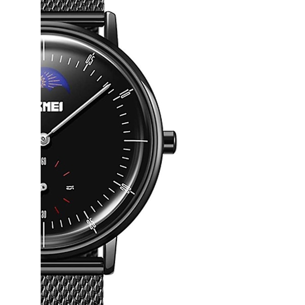 New Creative Moon Phase Quartz Waterproof Armbandsur 5429bk för män