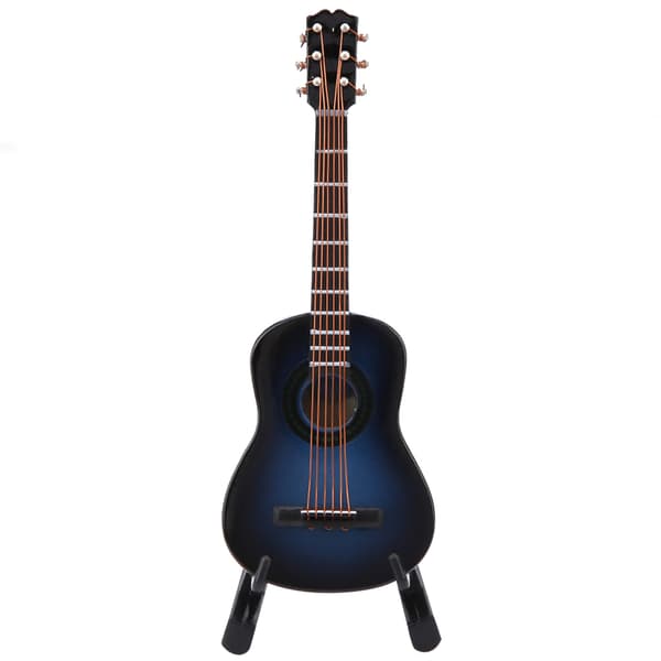 Miniatyr tre-gitarmodell - Blå 10cm