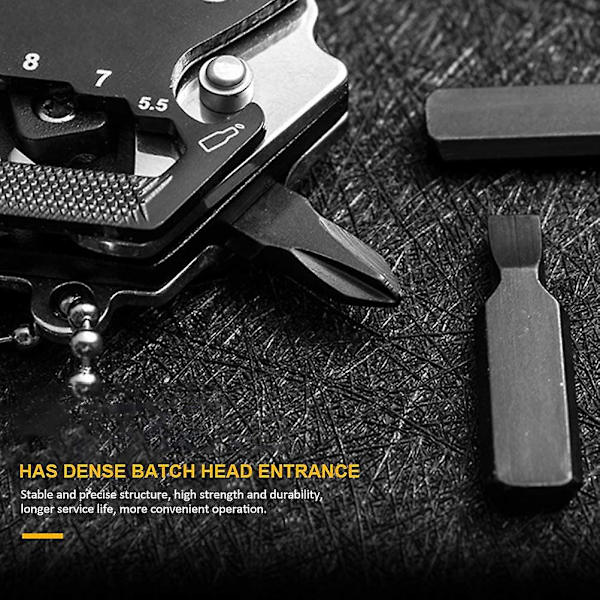 Nyckelring i rostfritt stål Hexagon Form Bärbar Multi Tool Fickstorlek Pocket Tool