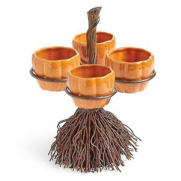 Halloween Græskar Snack Bowl Stand Dessert Stands Frugttallerkener 4 cups