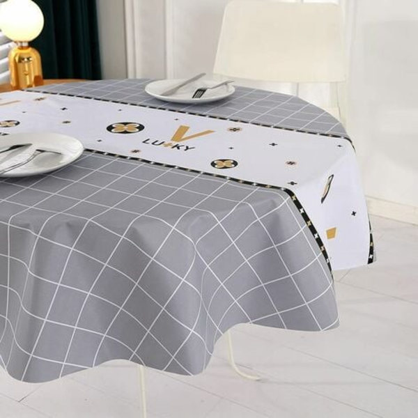 Pyöreä pöytäliina vedenpitävä öljyliina pyöreä pöytäliina PVC 120cm ympäristöystävällinen pöytäliina Nordic tahraa hylkivä pestävä