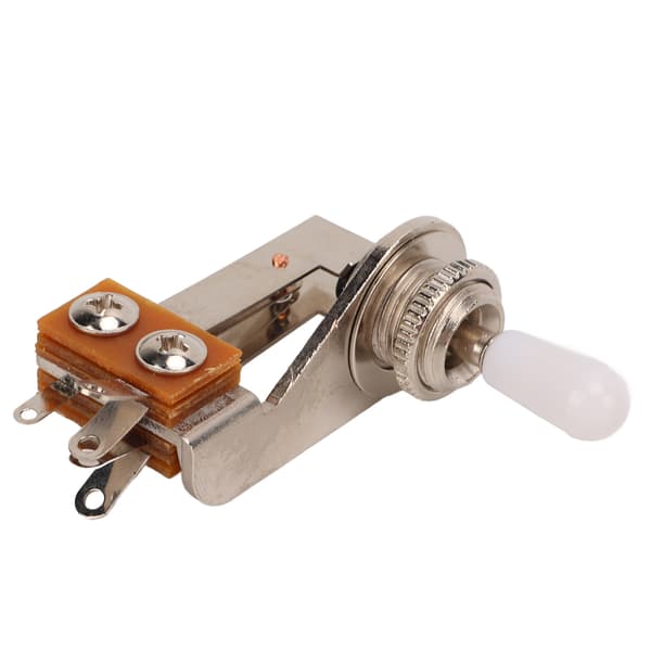 3-veis L-formet vippebryter Elektrisk gitar Pickup Selector Tone Control Reservedeler Hvit hette