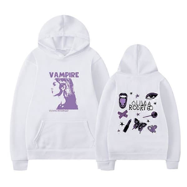 Guts Olivia Rodrigo Hættetrøje Efterår & Vinter Olivia Rodrigo SNNGV Lys og sort S! Lilla og sort Light purple and black S