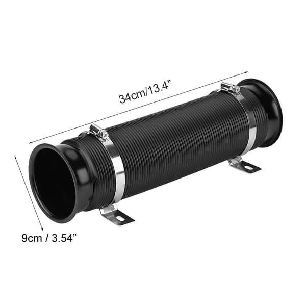 Universelt Sort Bil Kold Luft Indsugningsrør Kit 76mm 3 Tommer