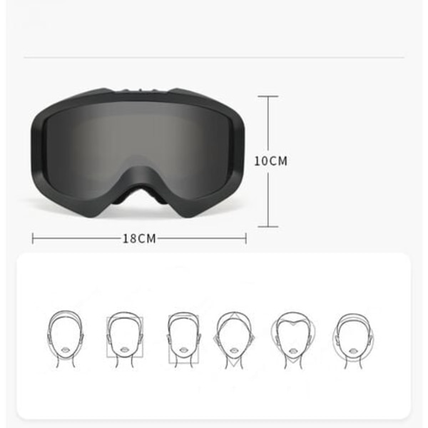 Goggles and Ski Goggles Motorsykkel Skateboard Mann Kvinne Anti-dugg sfærisk linse