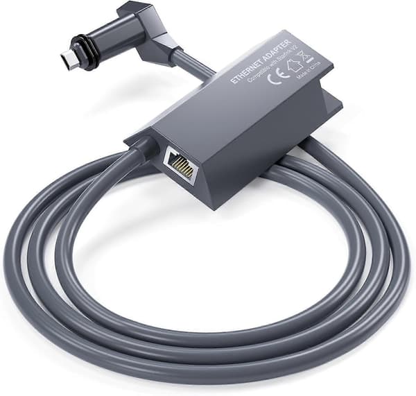 Starlink Ethernet-adapter - Gen 2 til RJ45 Gigabit Ethernet, rask og stabil nettverkstilkobling, grå