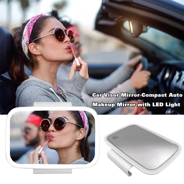 LED Makeup Spejl Clip til Bil Solskærm Touch Screen Makeup Spejl med Lys
