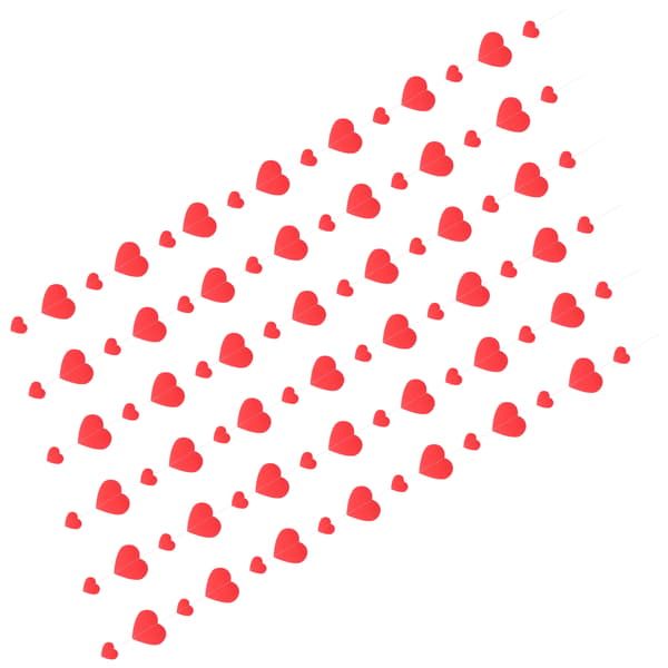 6 stk. Rød Hjerte Bryllupsgirlander Valentinsdag Festdekorasjon