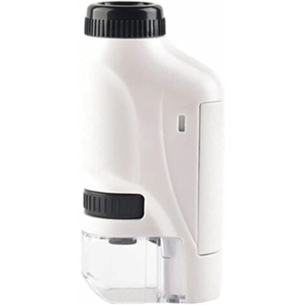 Fickmikroskop Mini handhållet mikroskop med LED-ljus Portable High Definition，vit