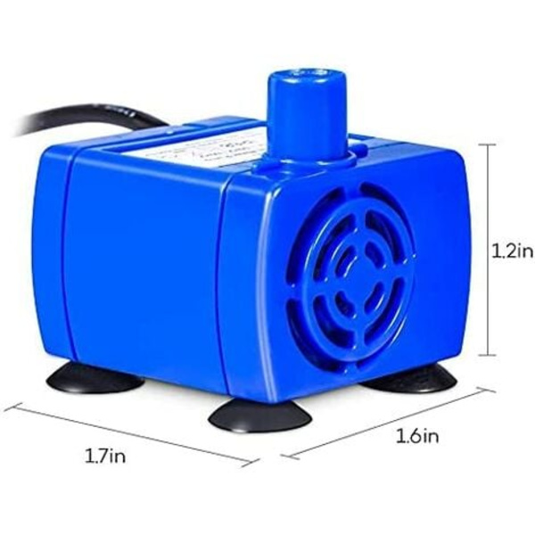 Cat springvandspumpe, lydløs automatisk vandpumpe, dykvandspumpe (1,6 l kapacitet, 1,8 m kabel inkluderet, kompatibel wi
