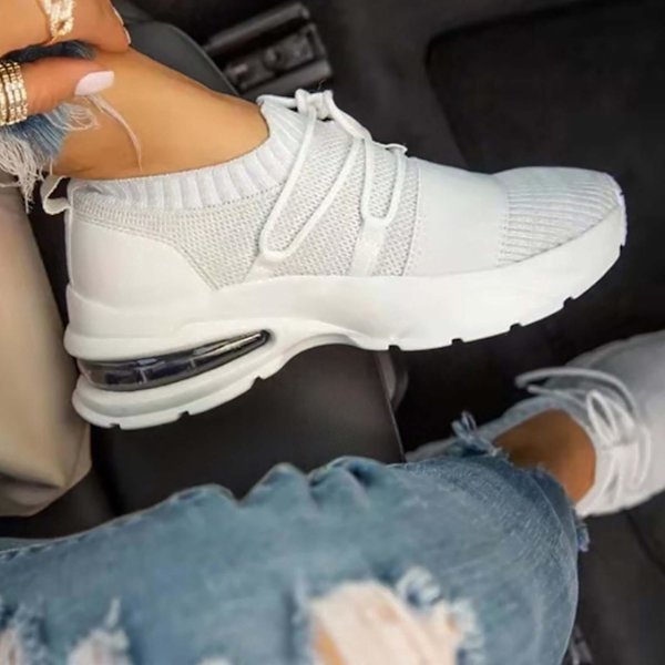Dam Jogging Sport Sneakers Sneakers Sock Skor White 36