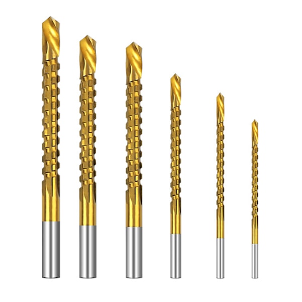 6-delad set Multifunktionell metallvändare (6-delad tandad borr),