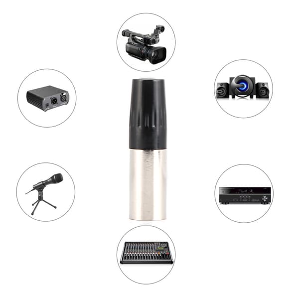 5 stk. 4-pinners XLR hannmikrofonkabeladapter MIC-lydplugg