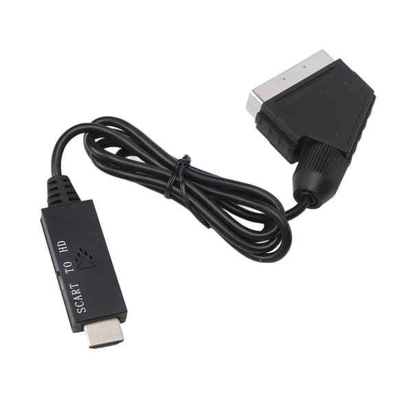 SCART til HDMI Adapter 720P 1080P Bryterbar Full HD Videokonverter for Xbox DVD Dekoderboks