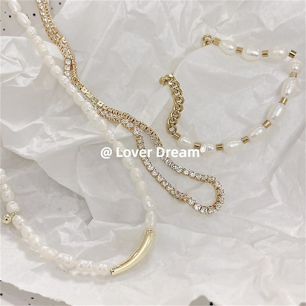 Halsband Pearl Metallic Element Modesmycken Ac1336