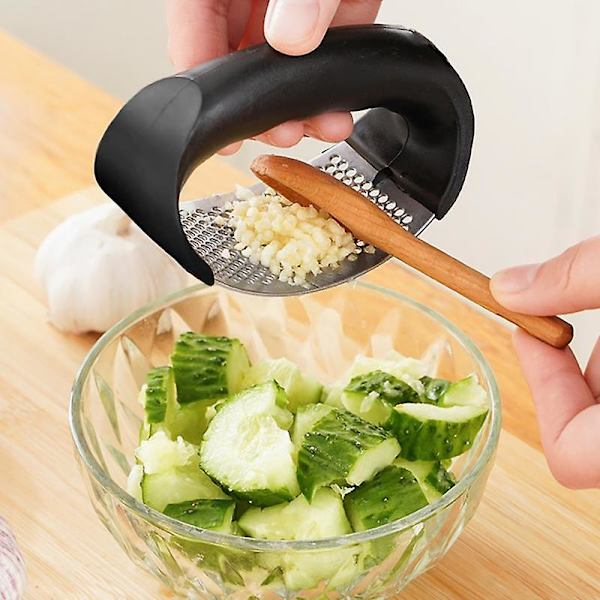 Rustfritt stål Hvitløkspresse Hvitløkspresse Manuell hvitløkhakker Hakking av hvitløk Verktøy Kurve Frukt Grønnsaksverktøy Kjøkken Gadget