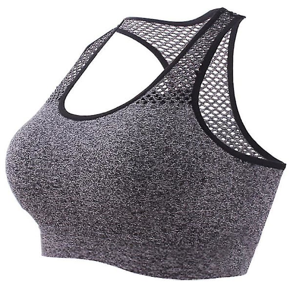 Jooga Fitness Sports Racerback pehmustetut rintaliivit naisille Grey S