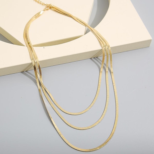 Halsband Flerlagers Metallic Element Choker Modesmycken B1733 5695001