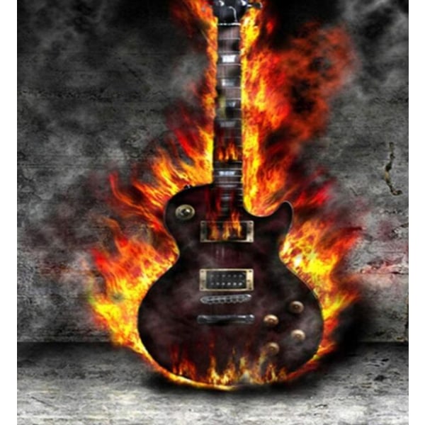 Guitar Fire Diamond painting (30*30 cm)