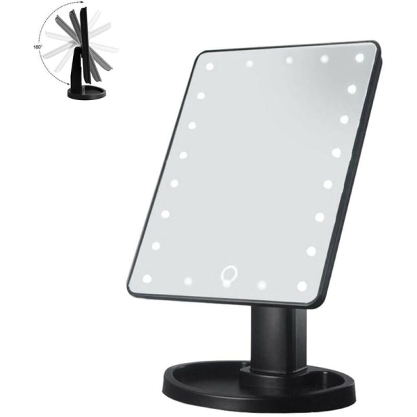 Upplyst sminkspegel med LED-lampor, 10-tums stor skärm Upplyst sminkspegel med 10x förstoringspunktsspegel, beröringsdämpning och memo