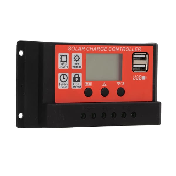 PWM Auto Solar Charge Controller LCD Display Dual USB 12V 24V 30A Solpanel Regulator