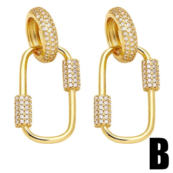 Örhängen Vintage Zircon Geometry Stud Modesmycken Ac10496 B