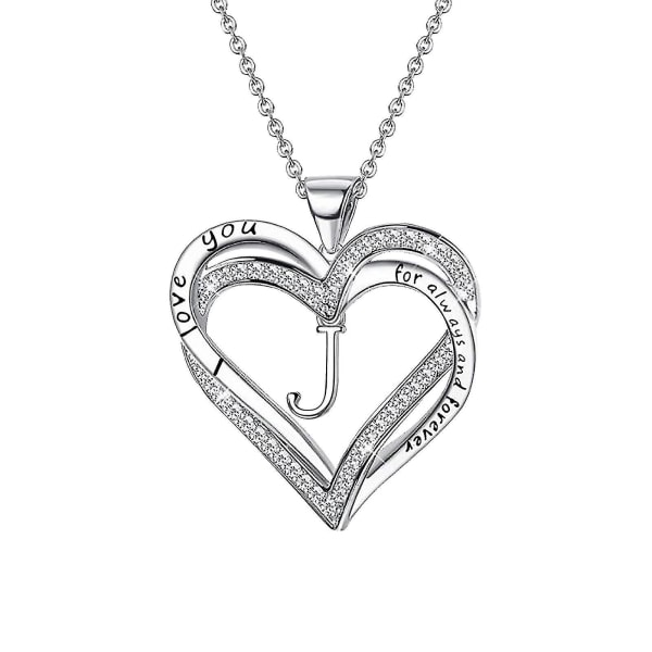 Naisten Double Heart Diamond kaulakoru 26 Englanti kirjaimia pari kaulakoru