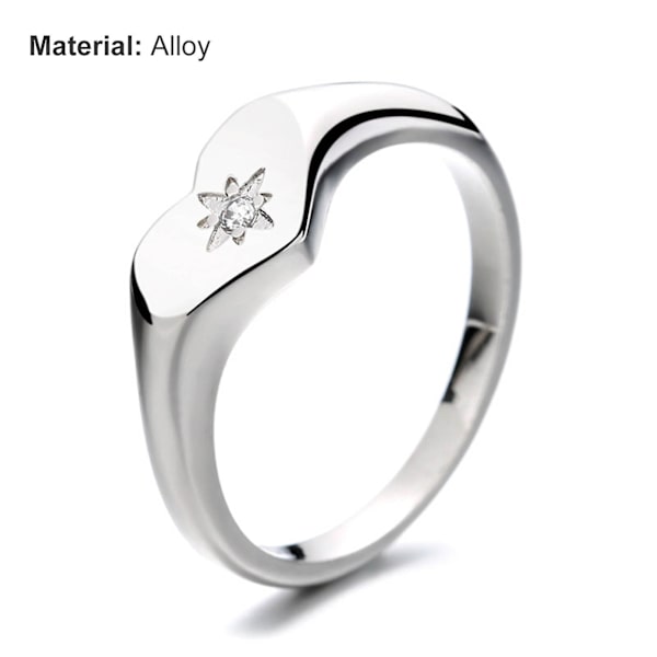 Kvinnor Ring Rhinestone Inlagd Non-blekning Legering Smidig Kärlek Finger Ring För Födelsedag Golden US 7