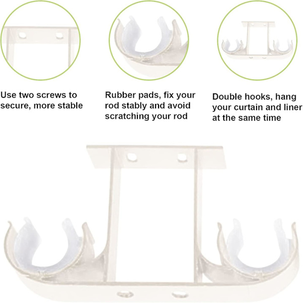 4-pack gardinstångsfästen i aluminiumlegering för 28 mm gardinstång (vit)