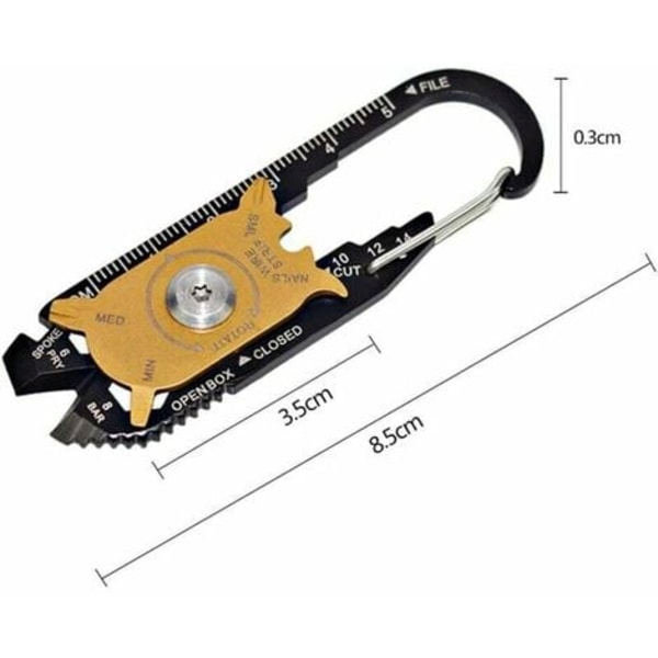 Pocket Multi Tool, 2 stk. slagskruetrækker åbner nøglering værktøj udendørs lommeværktøj