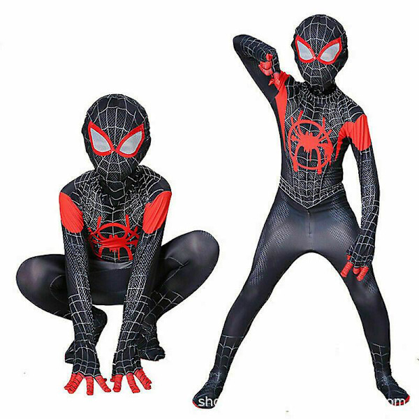 Super Hero Spiderman Cosplay Jumpsuit Julegaver for barn 140-150cm