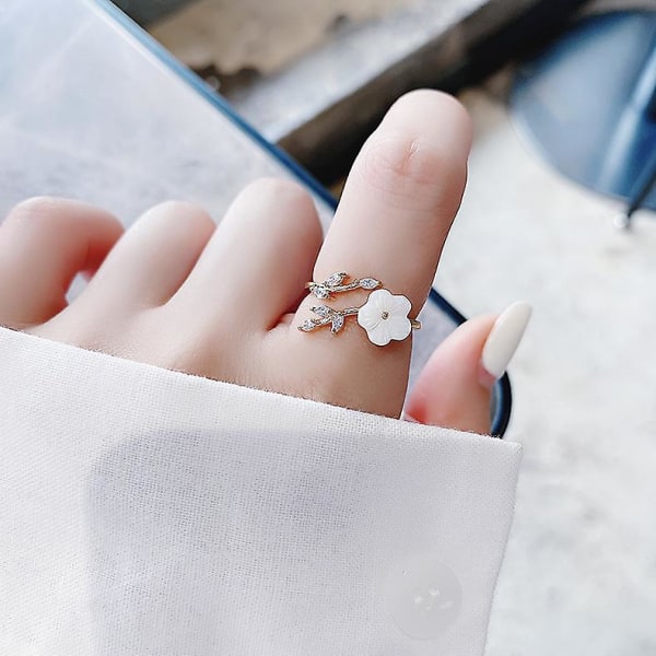 Ring Flower Stud Justerbar Girls&#39; Modesmycken Ac3863