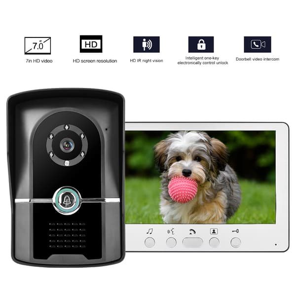 7 tommer TFT LCD Kablet Video Dørtelefon Intercom System IR Nattesyn 110-240V US