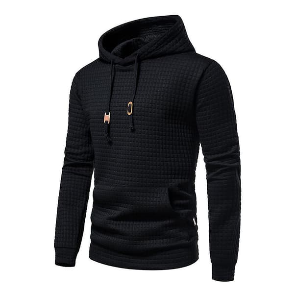 Herre Pullover Hettegenser Langermet Hettegenser Uformelle Hettegensere black XL