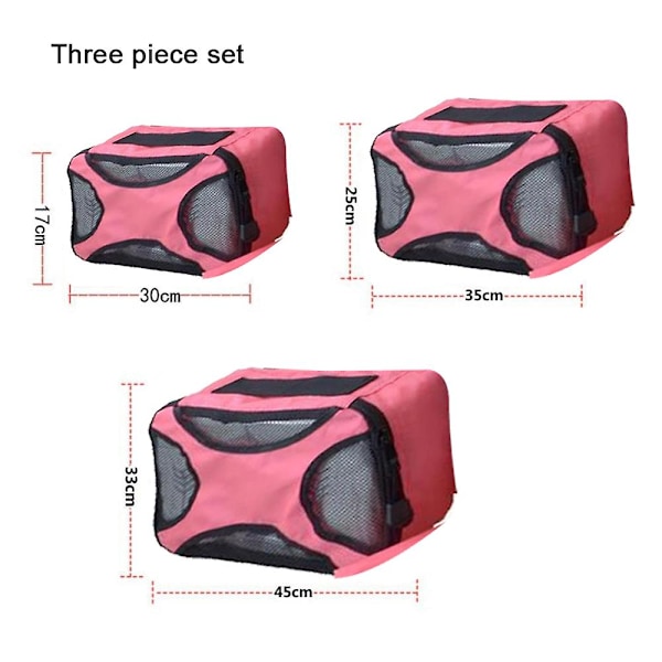 Compression Packing Cubes Bag for Travel Utvidbar pakkeboks rose red