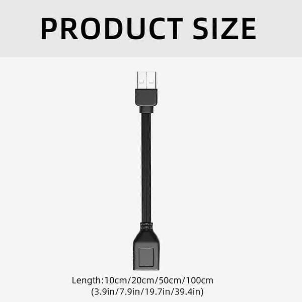 USB 2.0 Han til Hun Opladningsdataforlængerkabel til Jævne Dataflows 1m straight head
