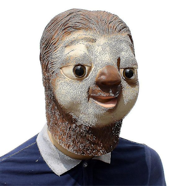 Flash Sloth Latex Sloth Mask Cosplay Halloween Hauskat Eläimet Latex Päähineet Juhlapuku Rekvisiitta