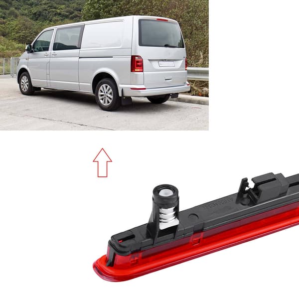 Röd LED Högt Monterat Bromsljus T5 Multivan Transporter 2003 2015 7E0945097A