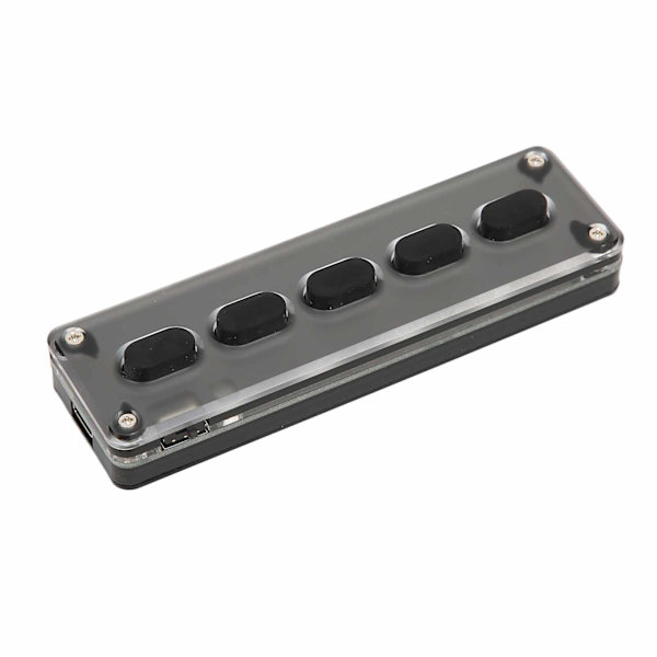 Programmerbart tastatur 5 taster kablet USB trådløs Bluetooth Dual Mode Mini Silikone Lydløs DIY Programmerbart Gaming Tastatur Sort