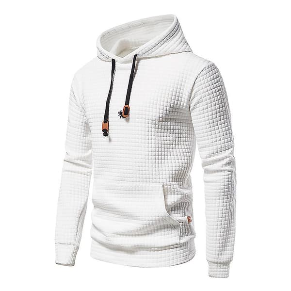 Herre Pullover Hettegenser Langermet Hettegenser Uformelle Hettegensere white XL