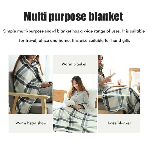 Multifunctional Heated Blanket Warming Warm Scarf Flannel Heating Shawl Plush Blanket